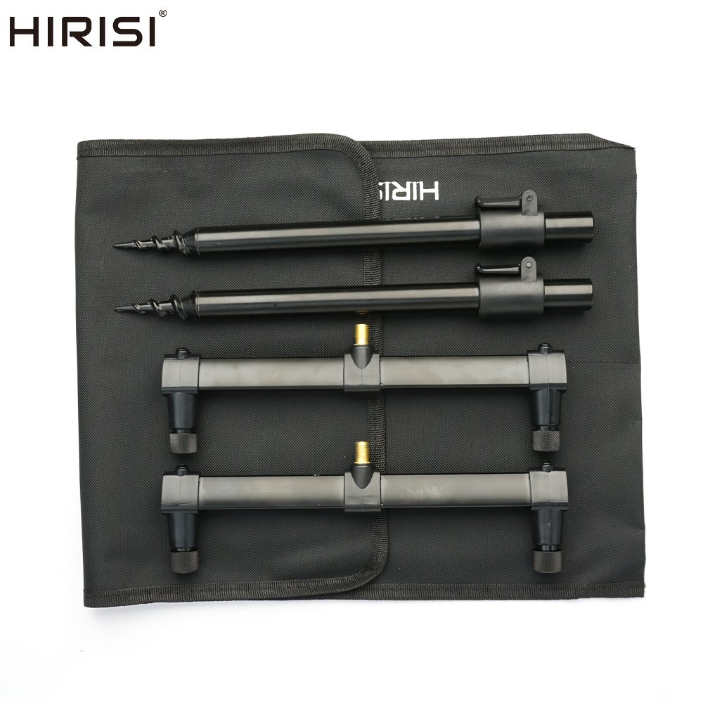 TEMU portacanne da pesca alla carpa HIRISI, con traversa regolabile e supporto a picchetto a spirale da , set completo borsa da trasporto