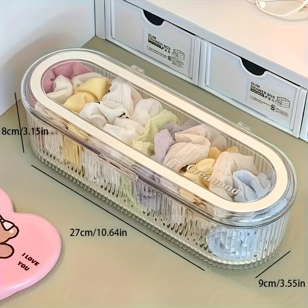 2pcs   plastic storage boxes with   lid oval shape multipurpose organizer for headbands clips hair ties jewelry space saving dustproof solution non waterproof   content design accessory storage modern aesthetic box transparent   small storage boxes for jewelr Product details 1