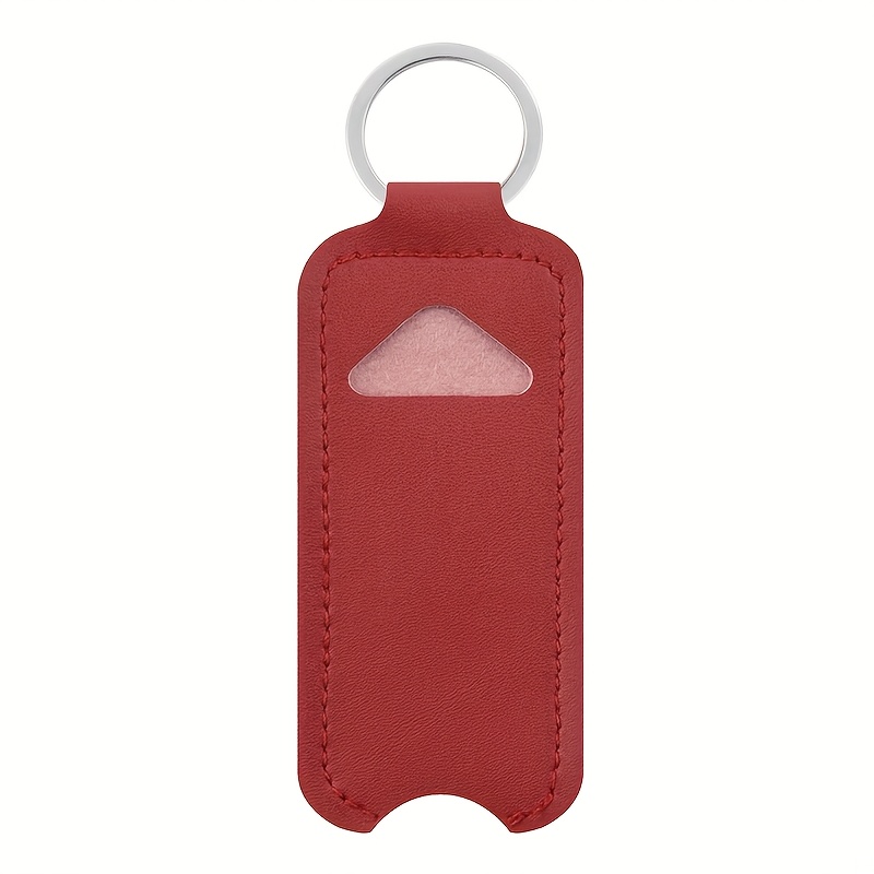 KuuGuu Lippenstift-Halter Schlüsselanhänger – 5 Stück PU-Leder Mit Spiegel, Praktisch Für Unterwegs