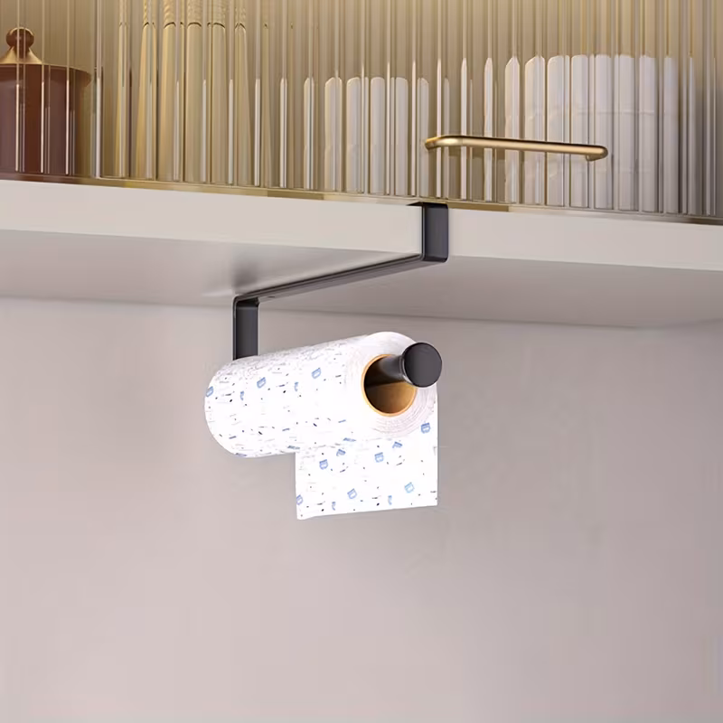 one piece of a paper towel holder for hanging designed for cabinet doors sturdy kitchen roll holder and essential kitchen accessory Product details 2