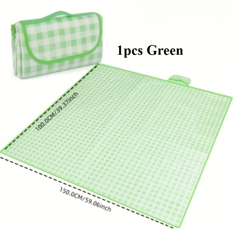 Image of 1pcspieceo Extra Large Tartan Carpet-foldable Washable Absorbent Lawn Beach Mat For Camping, Hiking, Outdoor Activities- And White, Essential For Hiking| Durable Picnic Blanket, Picnic Mat