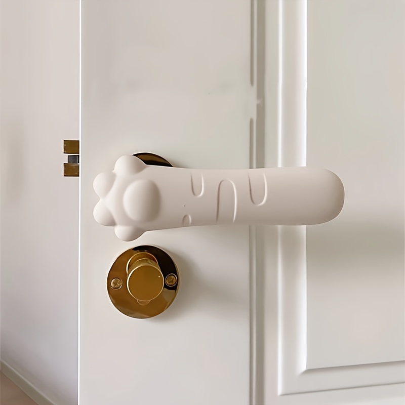 1pc Silicone Door Handle Protective Cover Anti-theft Door Toilet Handle Silent Anti-collision Home Thickened Anti-collision Pad Wall Protector