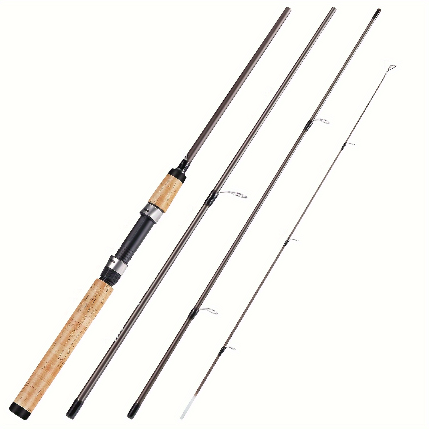 Sougayilang  4 Section Ultralight Carbon Fiber Fishing Rod 2.1m Spinning Rod and Casting Rod Bass Pike Trout Fishing Pole