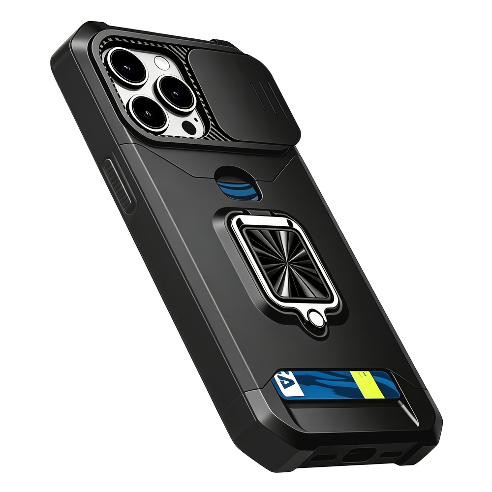 Phone Case - Shockproof Heavy Hard Phone Case With Metal Stand And Card Slot For Iphone 17 Pro Pro Max 15 Pro Max 14 Pro Max