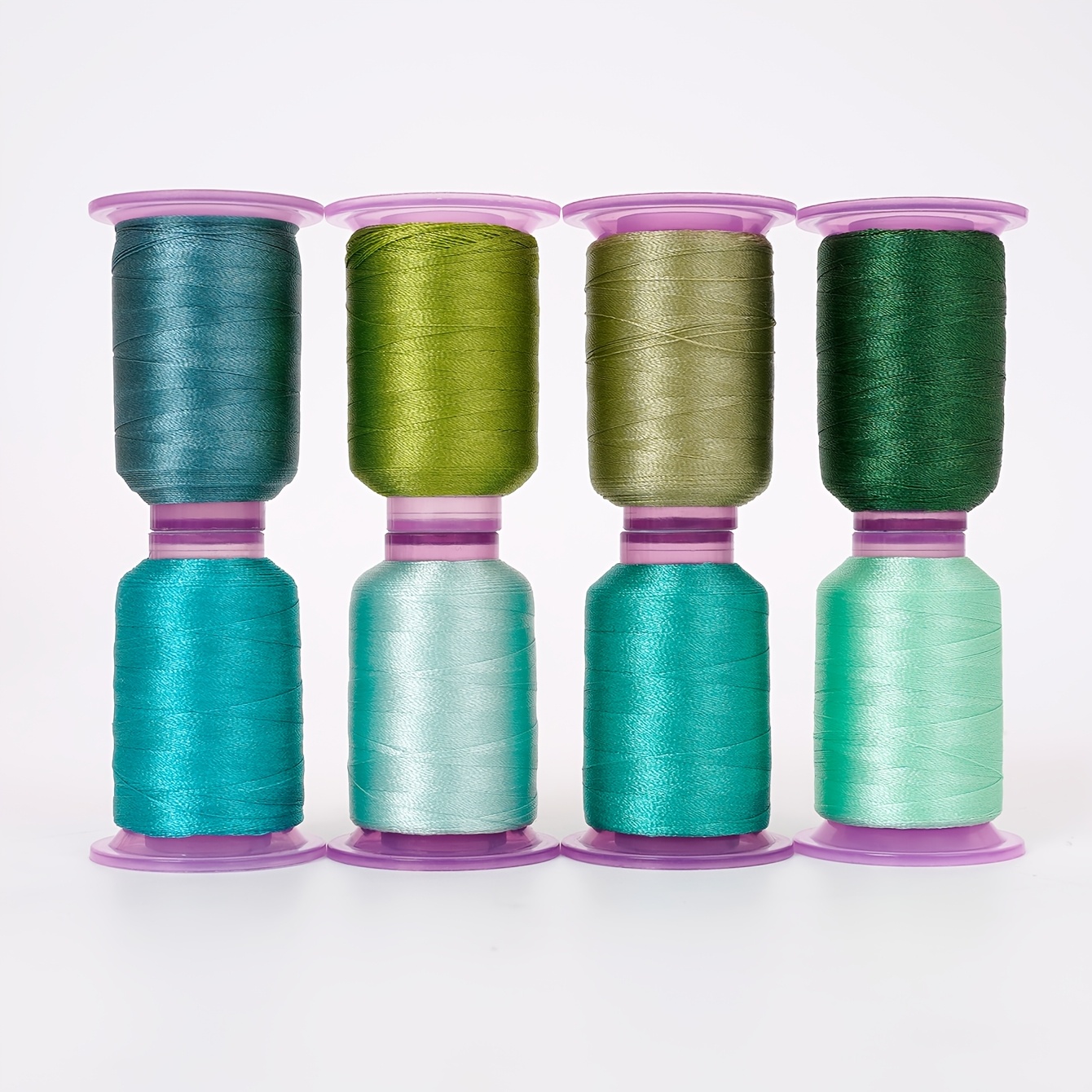 Set Of 8 Spools Of 120d/2 Polyester Embroidery Thread, Each Containing 550 Yards, In Multiple Colors For Machine Embroidery