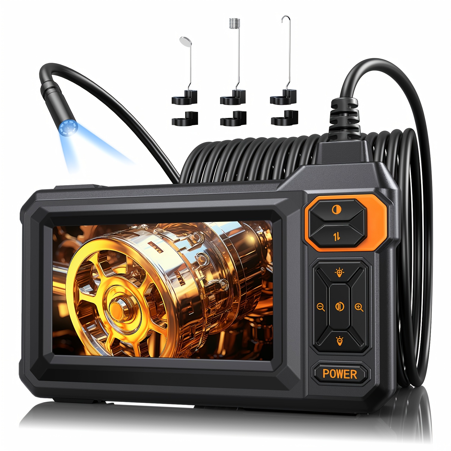 Image of Endoscope Camera - 4.3" Ips Inspection Camera, 8mm Single Lens, Auto Repair Plumbing House Auxiliary, Hvac, Plumbing Endoscope Camera