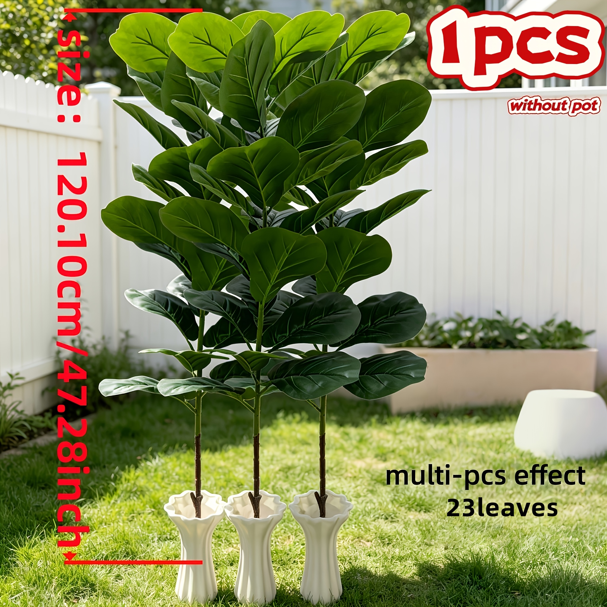 item picture 47 24 inch artificial   lyrata tree realistic   faux tropical greenery plant uv resistant   tree for indoor outdoor home garden courtyard   pool party decor