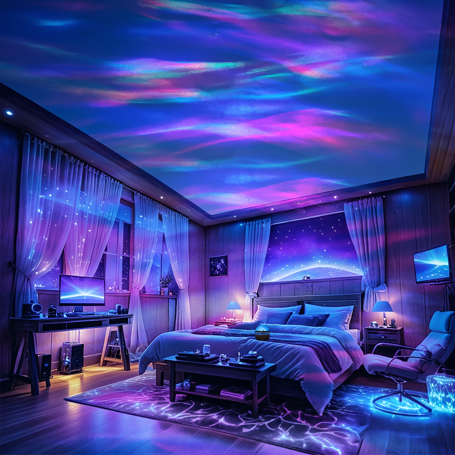 1x   projector lamp usb powered   effect lighting   remote control   projector for bedroom night lighting projector great for parties birthday parties and bedroom home decoration