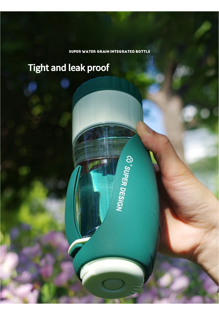 Gourde pour Chien de 12 oz à 2 Couches et Conteneur d'Aliments avec Dragonne, Distributeur d'Eau Portatif, Étanche, Lavable au Lave-Vaisselle et Détachable, Tasse d'Eau Pliable pour Chiots pour Promenades en Plein Air, Voyages, Randonnées Meilleurs Cadeaux pour Animaux