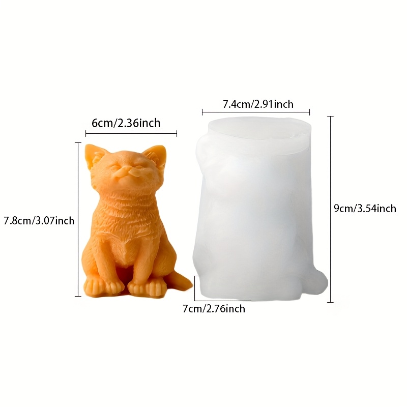 Image of 3d Cat Silicone Mold - Animal Shaped Candle, Plaster Figurine Molds, Flexible And High-temperature Resistant, Ideal For Gifts, Holiday And Birthday Presents