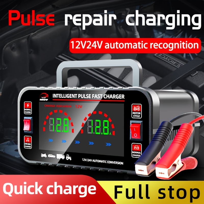 

Car Battery Charger 12v 24v Charger Fully Automatic Intelligent Repair Car Battery High Power Charger W09