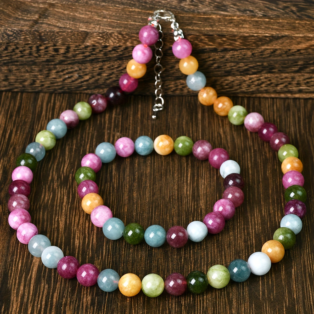Boho Stone Beaded Choker Necklace Set