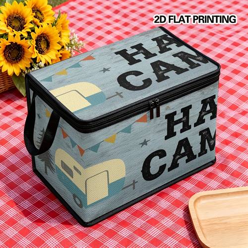 1pc storage basket shelf baskets clothing storage basket camping adventure design polyester lid ideal for pet supplies laundry car trunk living room organization