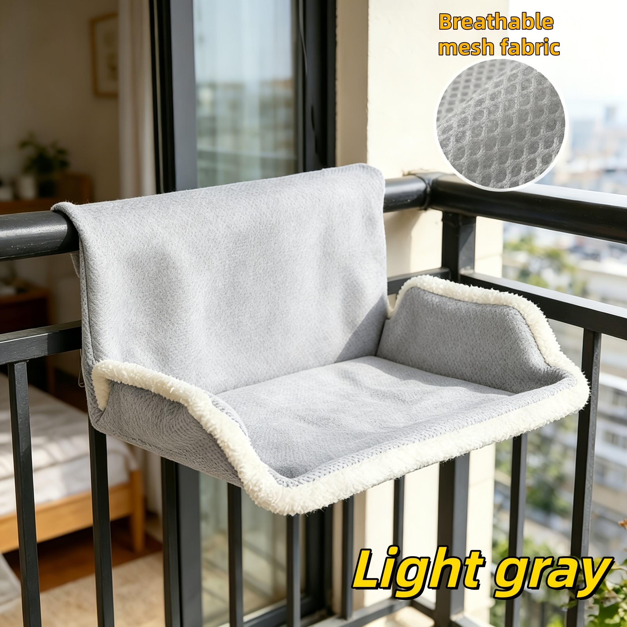 TEMU A Hanging Bed For Cats To Bask Comfortably , Breathable Mesh Fabric Suitable For . Cats Cool And Comfortable While Sleeping. Hung In Multiple