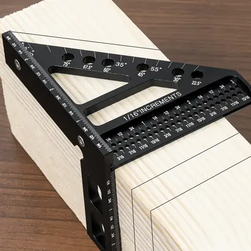 Équerre D'angle En Alliage Alu 45/90° – 16,7 Cm, Pour Menuiserie Et Mesures