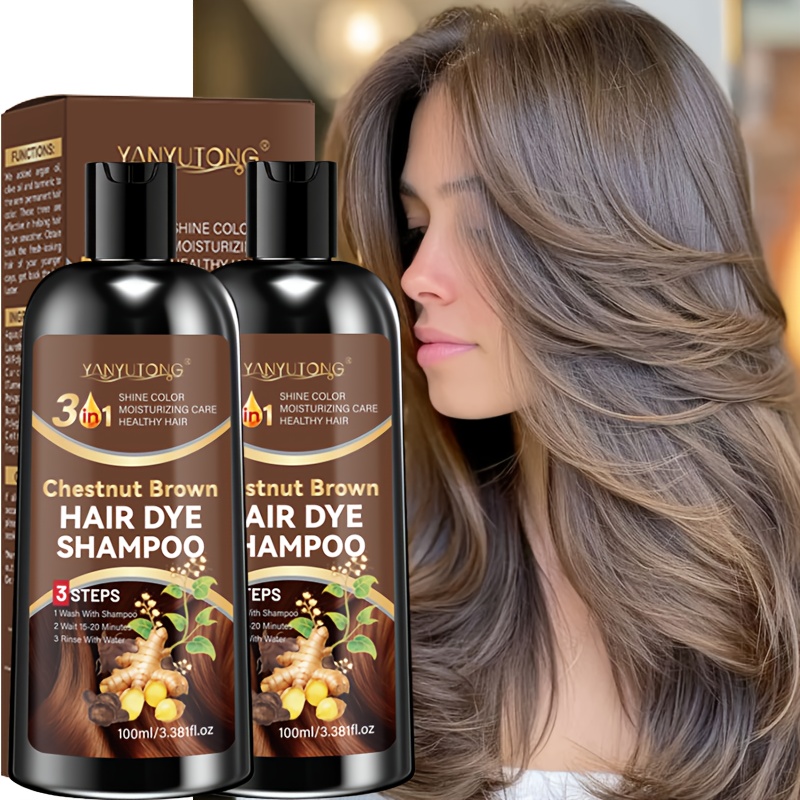 2   100ml hair dye shampoos     hair dye shampoos multi purpose bottles shampooing and coloring instant coloring   glossy   and smooth hair in minutes gentle and non damaging moisturizing