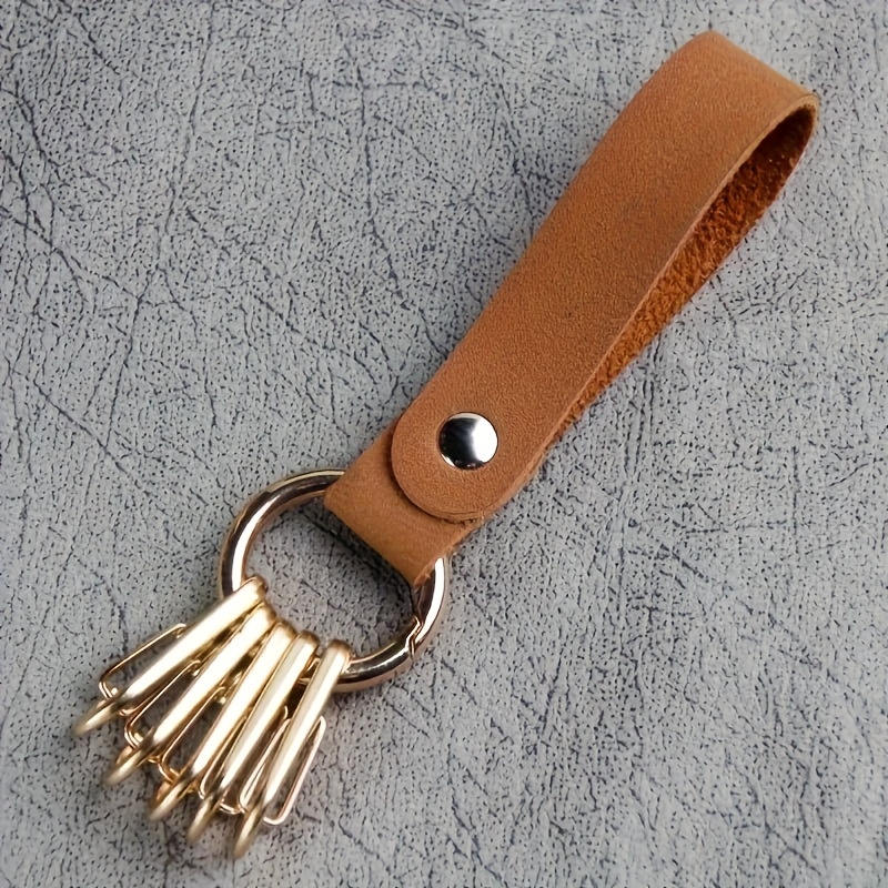 Leather Keychain Waist Hanging Outdoor Keychain Car Pu Ring Key Ring Hanging Multi- Quick Release Chain Rope Ring Bag Additions