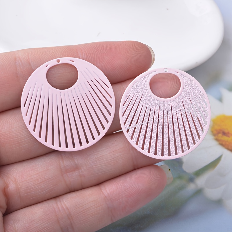 10pcs Round Hollow Fan-Shaped Copper Alloy Charms Set