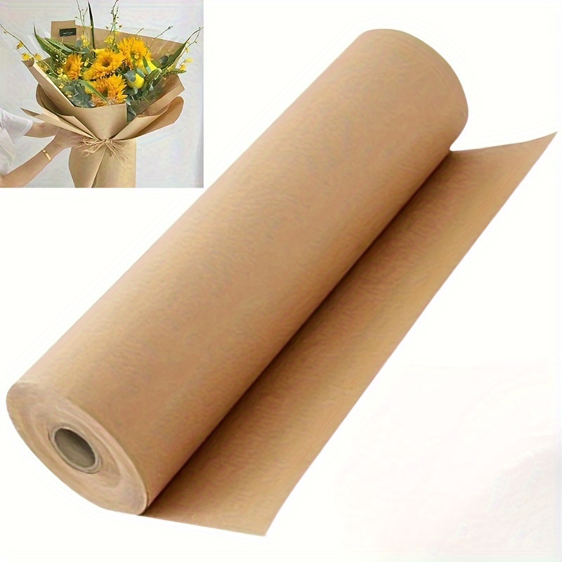 

1pc High-quality Paper Roll - 14.96" X 196.85" - Ideal For Gift Wrapping, Moving, And Crafting Projects - Brown Paper Roll With Textured Surface