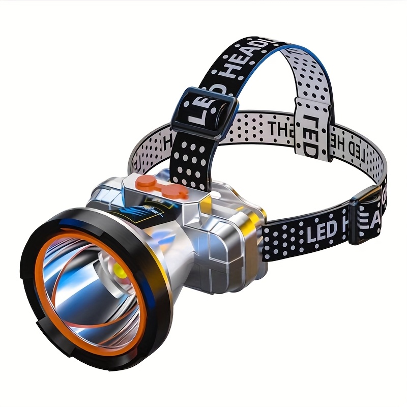 TEMU 1pc Usb Rechargeable Headlamp For Outdoor Lighting, Home Lighting, Camping, Hiking, Night Riding, Fishing