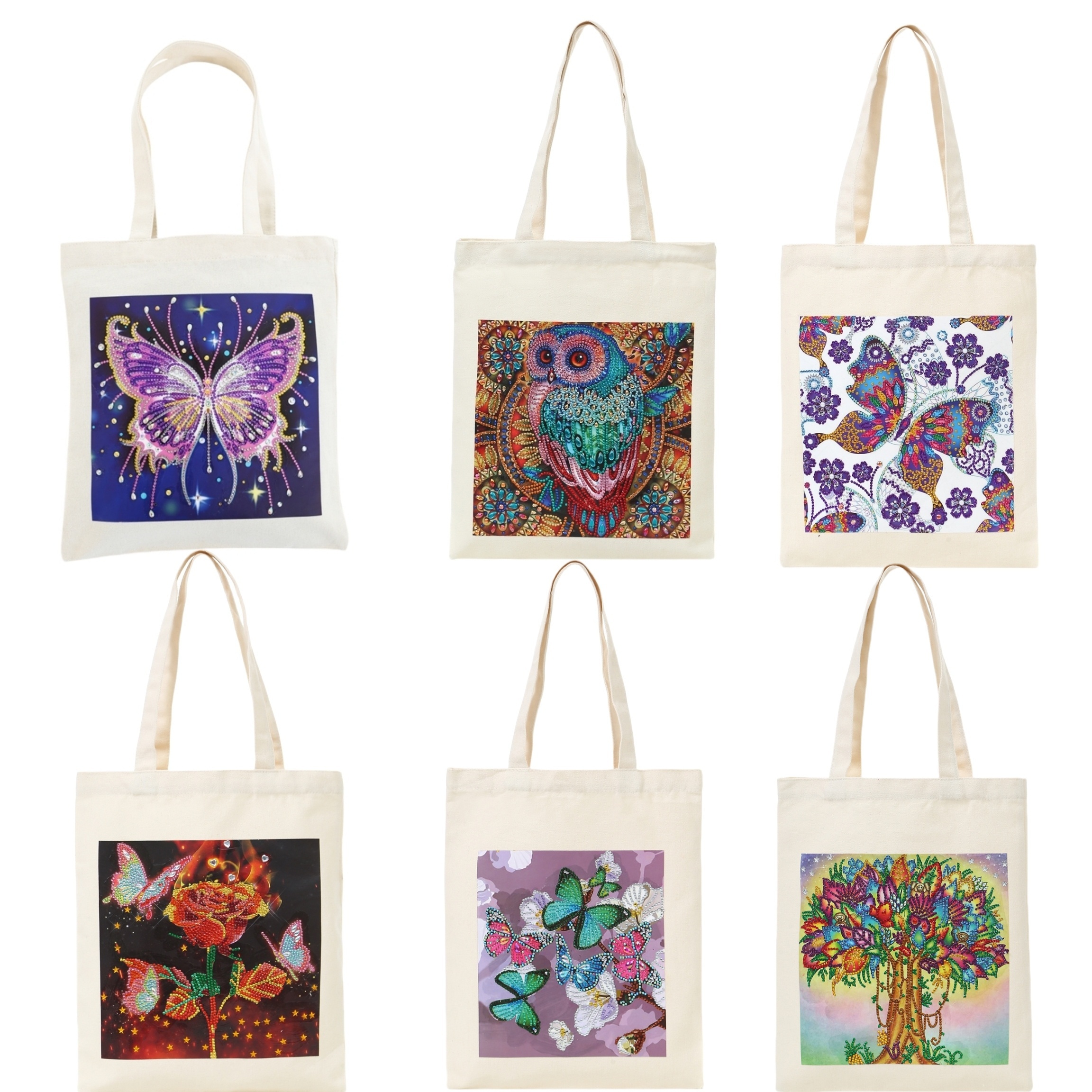 

Diy 5d Diamond Painting Tote Bag Kit - Rhinestone Art , Butterflies & - , & Shoulder Bag For , 13.78" X 11.02" X 9.06