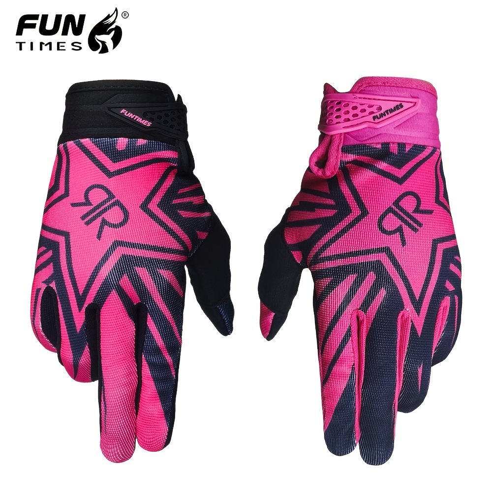 Image of Funtimes Colorful Men's/women's Outdoor Cycling Gloves, Spring, Summer, Autumn, Winter Full Finger Gloves