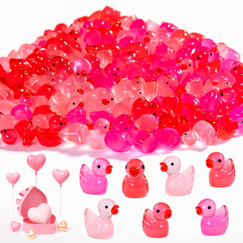 

30pcs Mini Duck Figurines - Multifunctional Resin Decorations For Home & Party, Valentine's Day Gift, Art Crafts, Indoor & Outdoor , Power-free