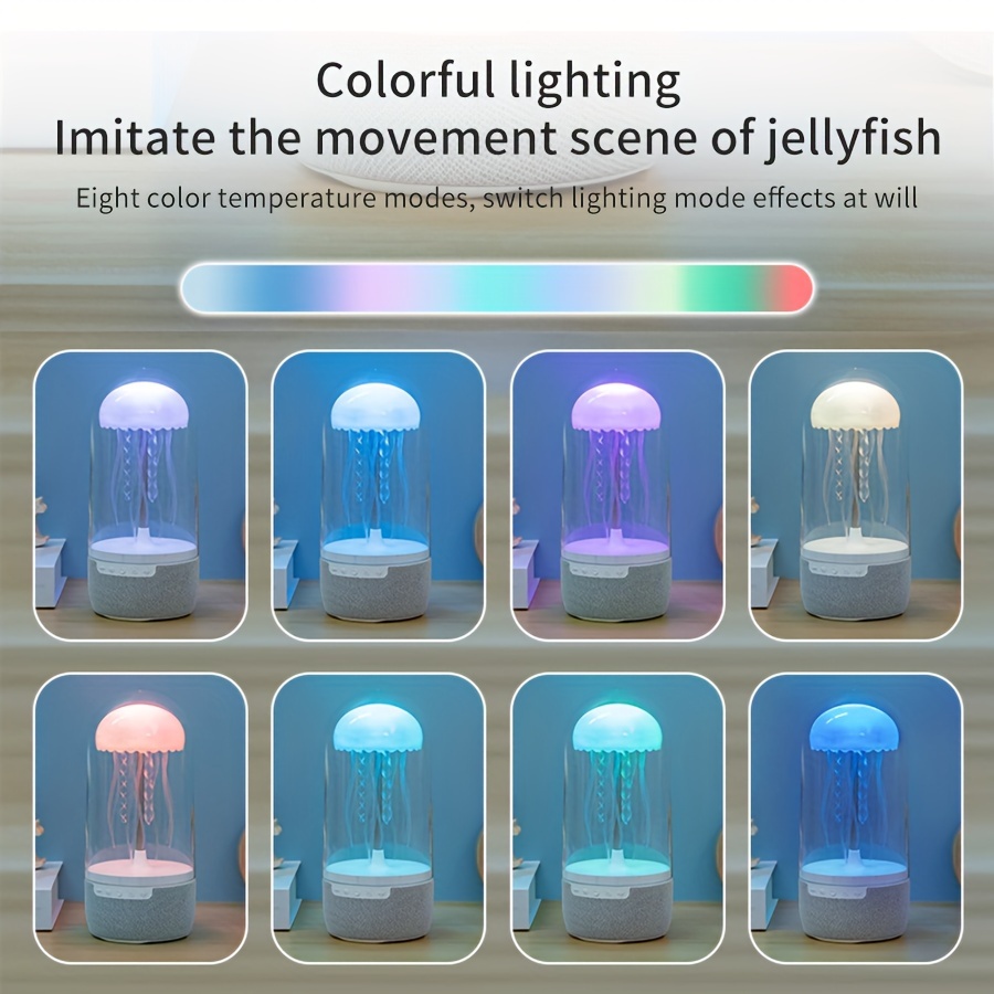 k19 colorful light jellyfish speaker imitating the movement scene of jellyfish wireless speaker support tf type c equipped with light conversion and unique ambient speaker details 4