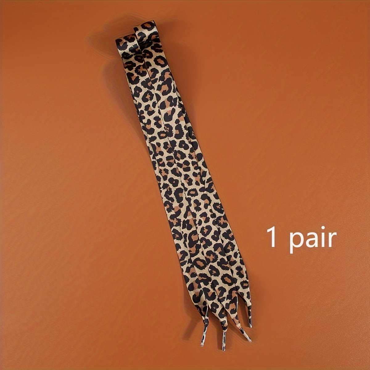 1 Pair Wide Leopard Print Shoelaces, Shoe Accessory, Suitable For Sneakers, Canvas Shoes, Casual Shoes