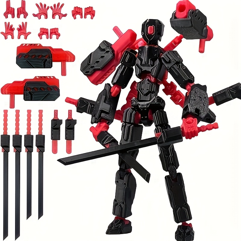 (Assembly Completed)T13 Action Figure Set, 5.5INCH (14CM) Robot 3D Printed Toys Lucky Titan 13 Action Figure With Multiple Accessories, Dummy 13 Multi-Jointed Movable, Gifts For Boys And Girls