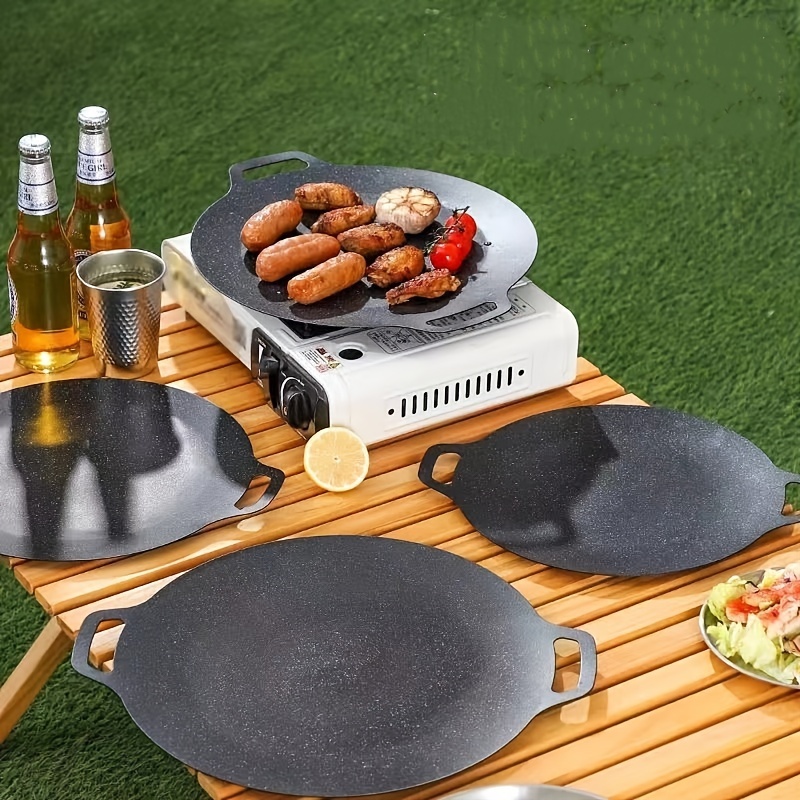 Korean Style Non Stick Grill Pan For Indoor And Outdoor Use Portable