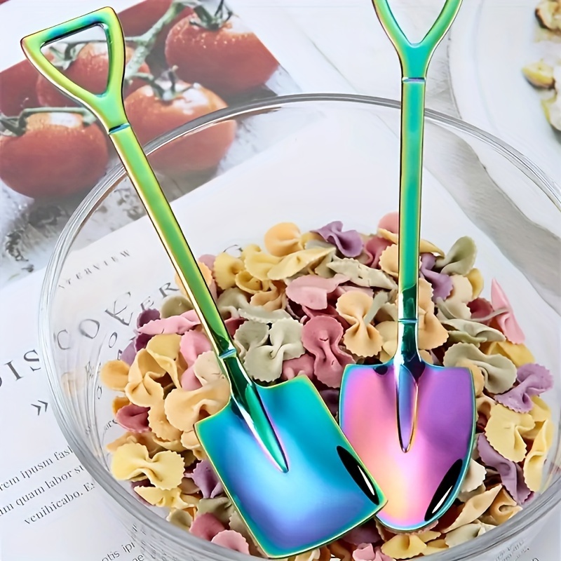 12pcs stainless steel shovel spoons set vintage style for desserts coffee ice cream for home kitchen restaurant use details 8