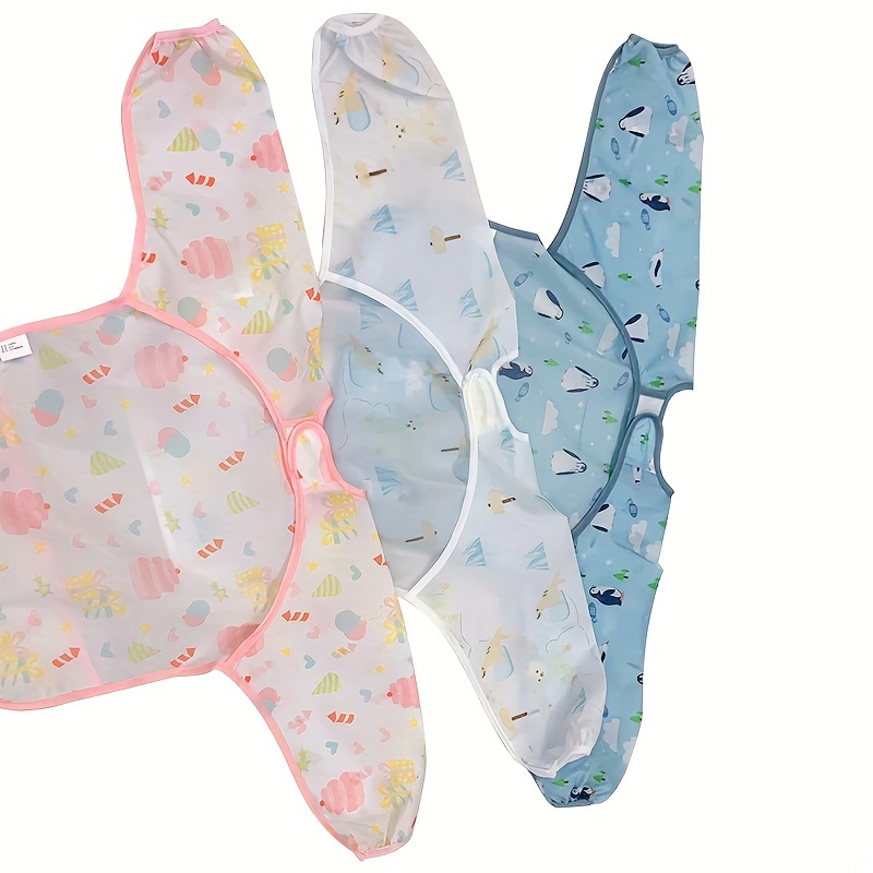 1pc Waterproof Bib with Hood, Adjustable Snap Closure, Polyester Fiber, Unisex Feeding Apron, Easy Clean