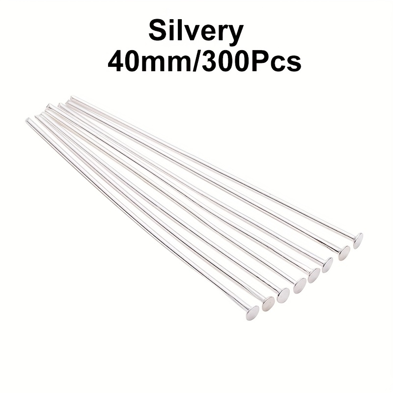 TEMU 300pcs/pack 16mm/20mm/25mm/30mm//40mm Flat-head Needles T-pins Beading Additions Jewelry Earrings Studs Earring Making Supplies