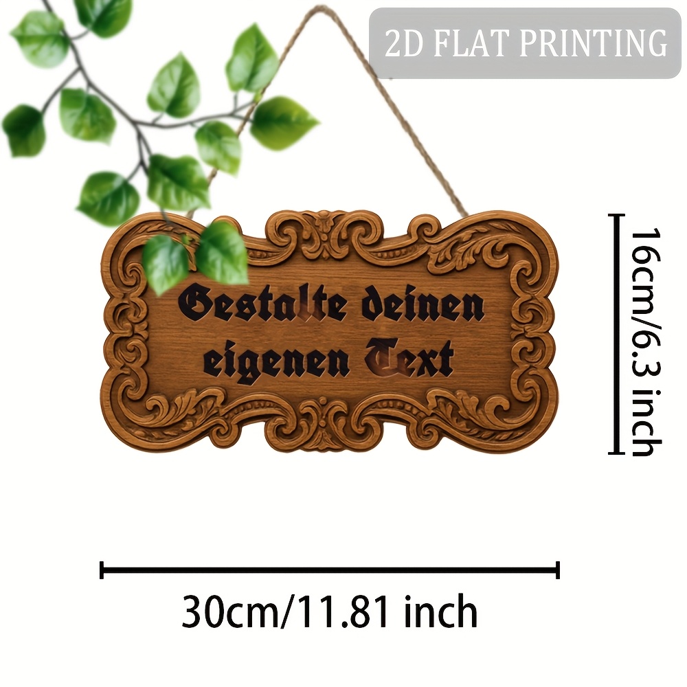 TEMU 2d Flat Print, Custom Your Text Wooden Sign (11.8''x6.3''), Outdoor Decor, Sign For Front Porch, Garden, Patio, Farmhouse, Yard, Entryway Wall
