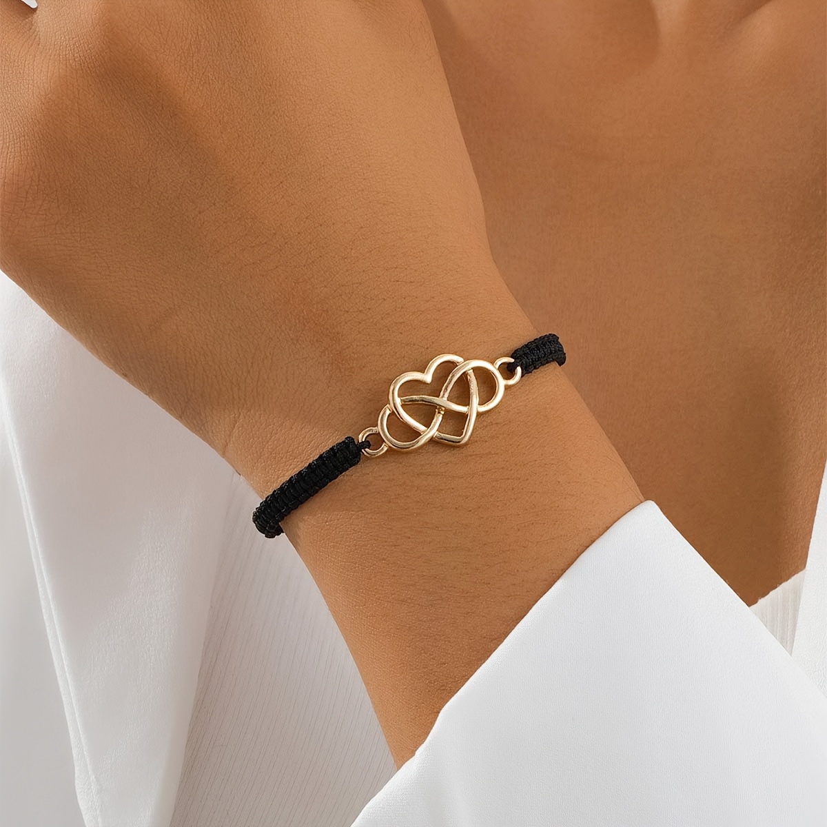Image of Adjustable Braided Bracelet For Women - , Nylon Rope, Ideal For Valentine's Day And Celebrations, Love Bracelets