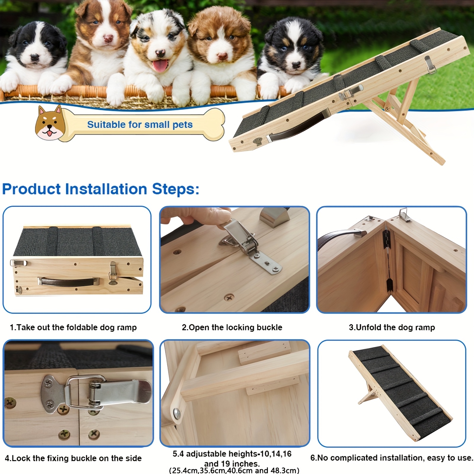 diy adjustable dog ramp wooden folding portable pet ramp non