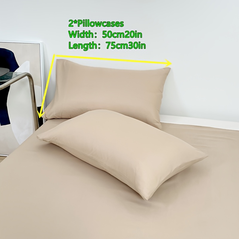 2pcs Pillowcase Set, Solid Color Pillow Covers Lightweight And , Envelope Closure Pillowcases, 10 Colors
