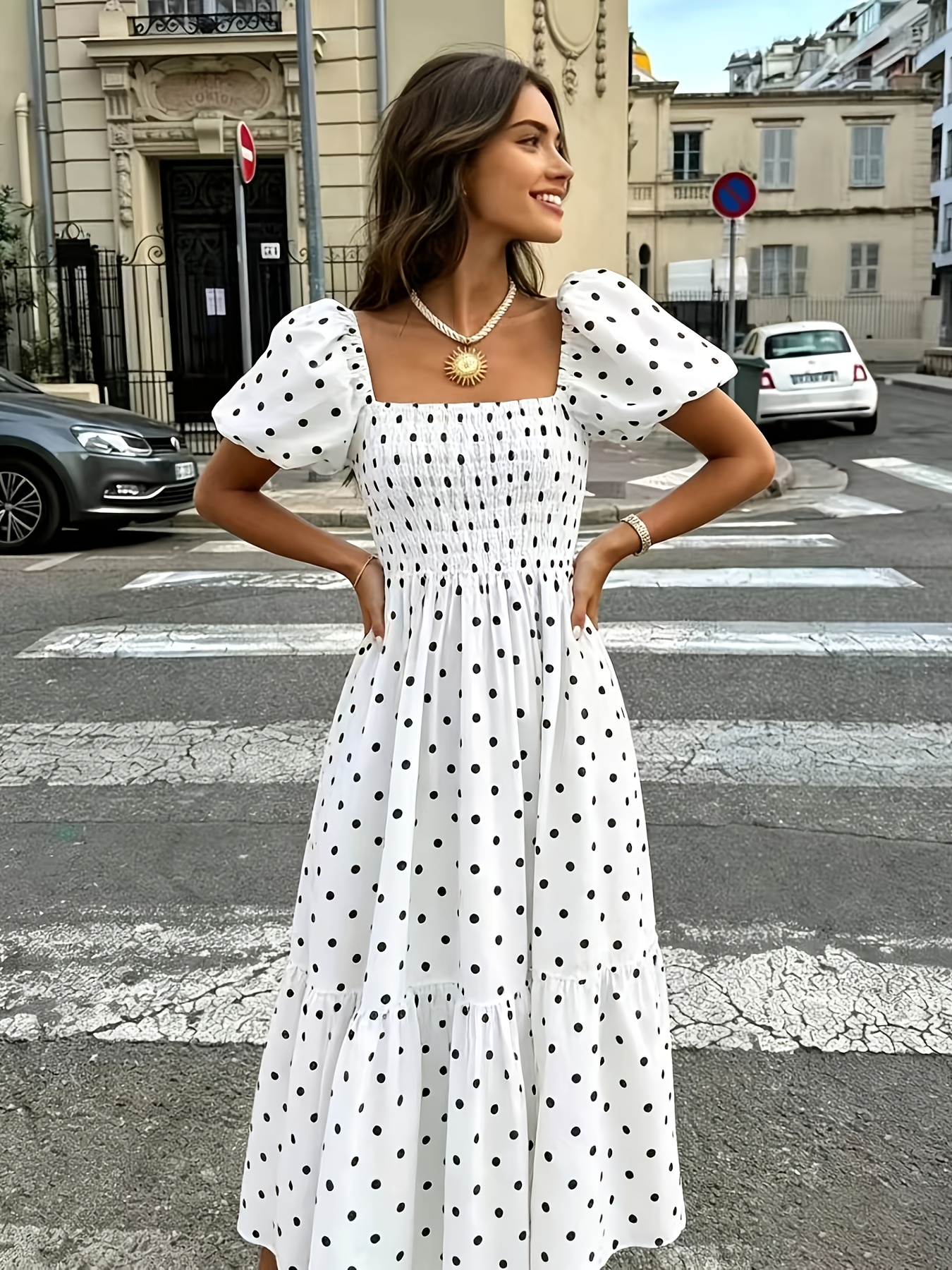 machine embroidery dress designs Classic Couture Form long button up shirt dress The 1880s combined the Color:Purple & Blue Dots Multi Pastel ZigZag Crochet