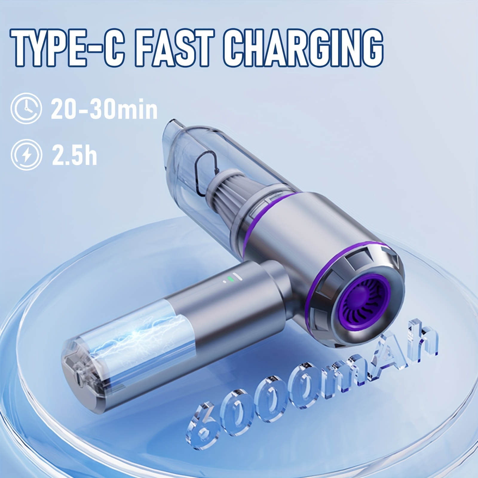 portable wireless vacuum cleaner 20000pa high   vacuum 4 in 1 compressor air blower and pump handheld vacuum with brushless motor suitable for   office camping computer keyboard laptop dust cleaning tool Product details 1