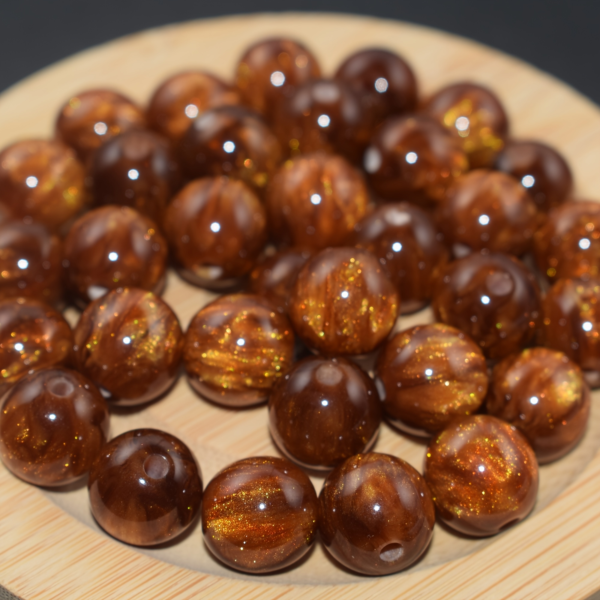 20pcs Tiger Eye Resin Loose Beads for DIY Jewellery
