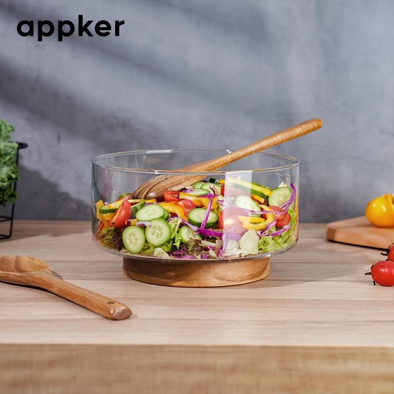 salad bowl set acacia wood tongs – Temu Mauritius