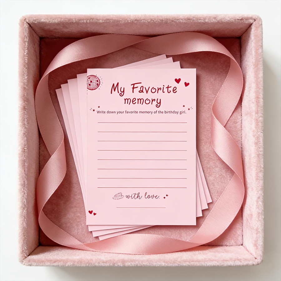 Temu – TEMU 12pcs Multi-item Party Favor Packs, Memory Birthday Memory Cards, Hand-written Cards Birthday Party Guest Message Cards Best Friend Birthday