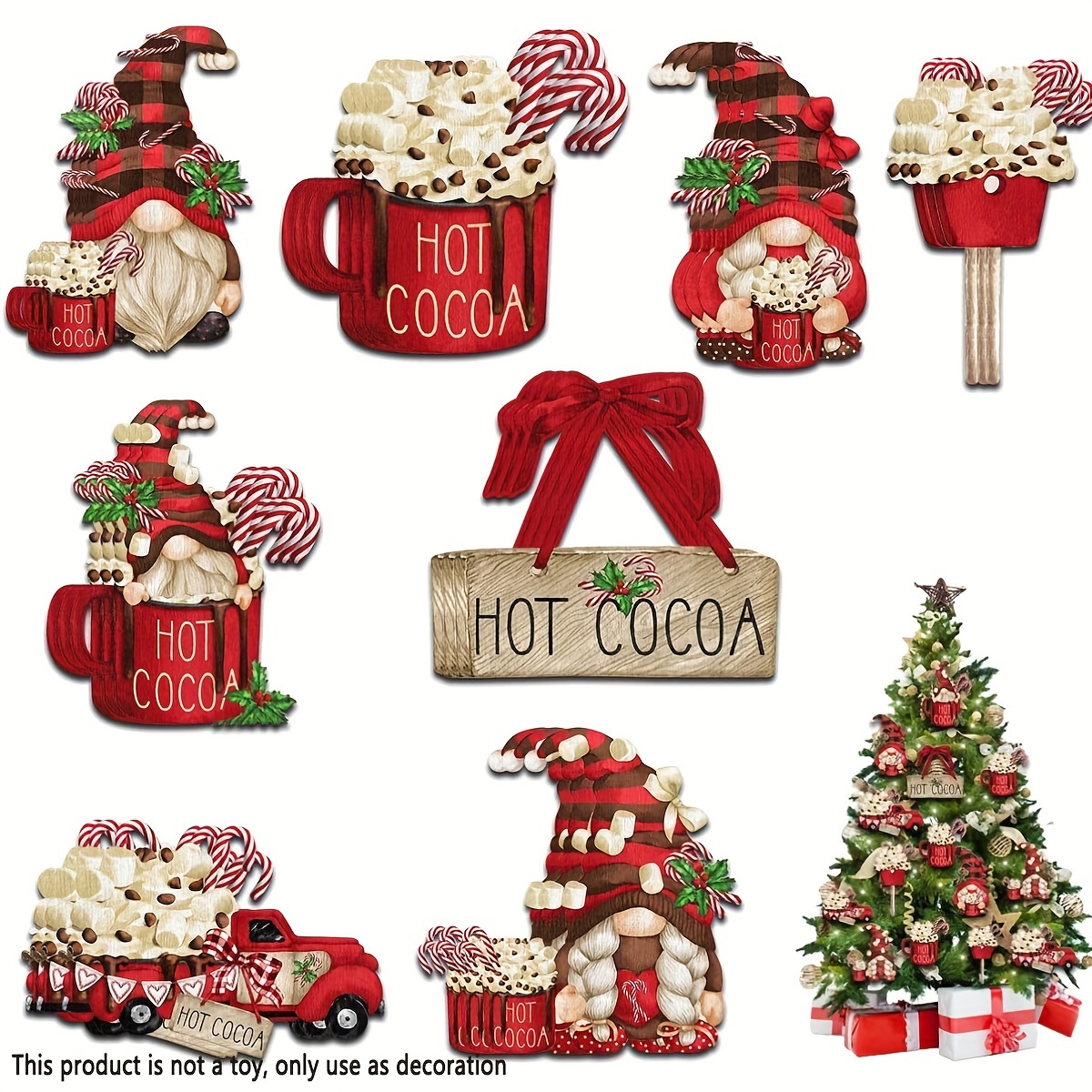 

24pcs Wooden Santa Claus Hanging Decorations - Perfect For Christmas Hot Cocoa & Outdoor Festival Parties!