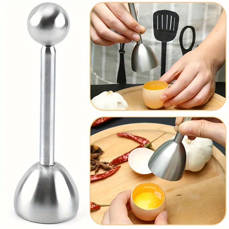 

1pc Stainless Steel Egg Sheller Cracker, Kitchen Tool For Removing Raw, Soft Or Hard Boiled Egg Shells, Kitchen Gadget