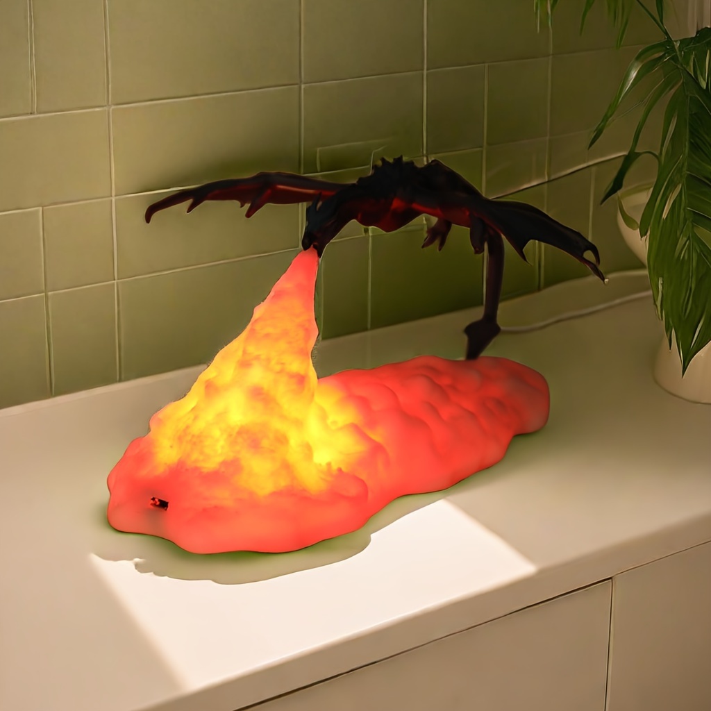 Fire Dragon 3D Printed Night Light Table Lamp