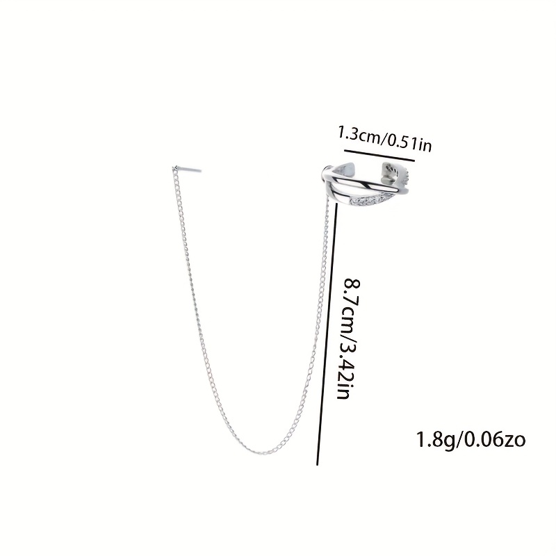 Women's Single Ear Plain Chain Ear Cuff — Unisex Style