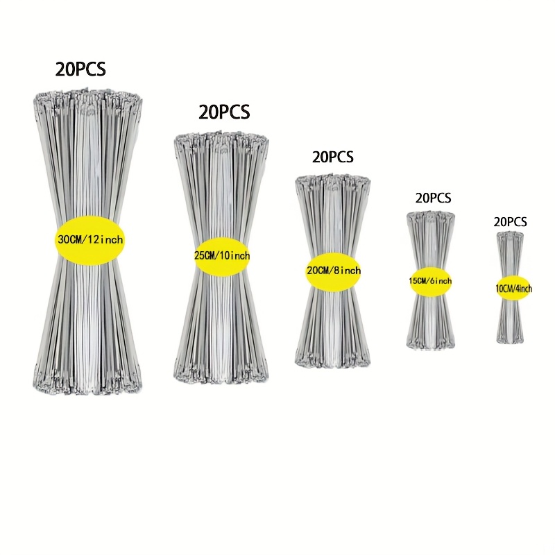 TEMU 100 pezzi stringicavo assortite multi-misura in acciaio inossidabile per impieghi gravosi - Antiruggine, autobloccanti, resistenti alla