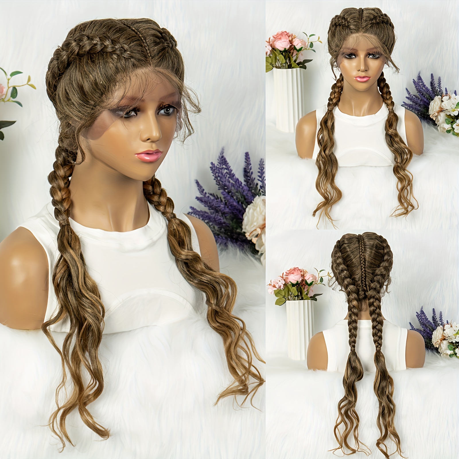 Braid Wig Dutch French Braids Lace Front Wigs Lightweight Temu