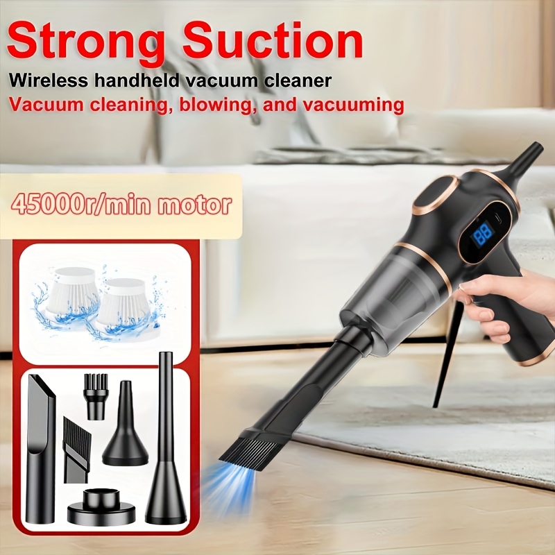 SZUK Car Vacuum Cleaner 3-in-1 120W High Power Handheld Car Vacuum Cordless Rechargeable With 12000PA Brushless Motor Wireless Portable Mini Vacuum Cleaner For Car, Outdoor And Home Cleaning